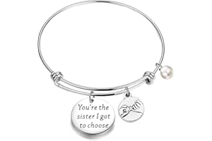 LQRI Friendship Bracelet Best Friend Gift You Are The Sister I Got To Choose Bangle Bracelet Gift for Best Friend BFF Besties