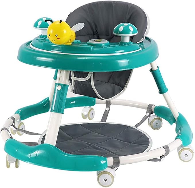 MultiFunction Baby Walker with Foot Pad Music, Adjustable Baby Walkers