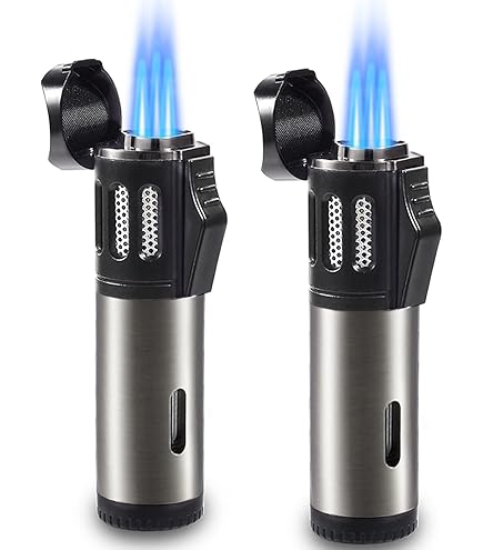 Vertigo Gator Single Torch Lighter - Black Crackle Finish With Punch Cutter