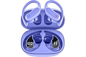 TRAUSI Wireless Earbuds Bluetooth Headphones, Bluetooth 5.3 Stereo Over Ear Buds,Noise Cancelling Mic, IPX7 Waterproof Headset for Workout/Running