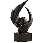 XYQXYQ Abstract Art Sculpture, Resin Gold Decorative Statue, Modern White Ornaments for Living Room, Decorativas Modernas for Coffee Table, Entryway & Office Collectibles (Black)