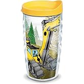 Tervis Construction Trucks Made in USA Double Walled Insulated Tumbler Travel Cup Keeps Drinks Cold & Hot, 10oz Wavy, Lidded