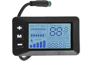Electric Bicycle LCD Display 24V 36V 48V E Scooter Control Panel Screen 5 Pin E Bike Display Meter for 22.2mm/0.9in Handlebar