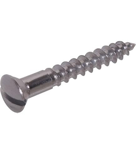 Hillman 1178 Brass Chrome Plated Wood Screws - 8 X 1 Inch Round Head Slotted (30-Pack)