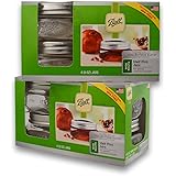 (2 Packs) Ball Mason Wide Mouth Half Pint Jars - 8oz - 4 Jars Per Box - Total 8 Jars