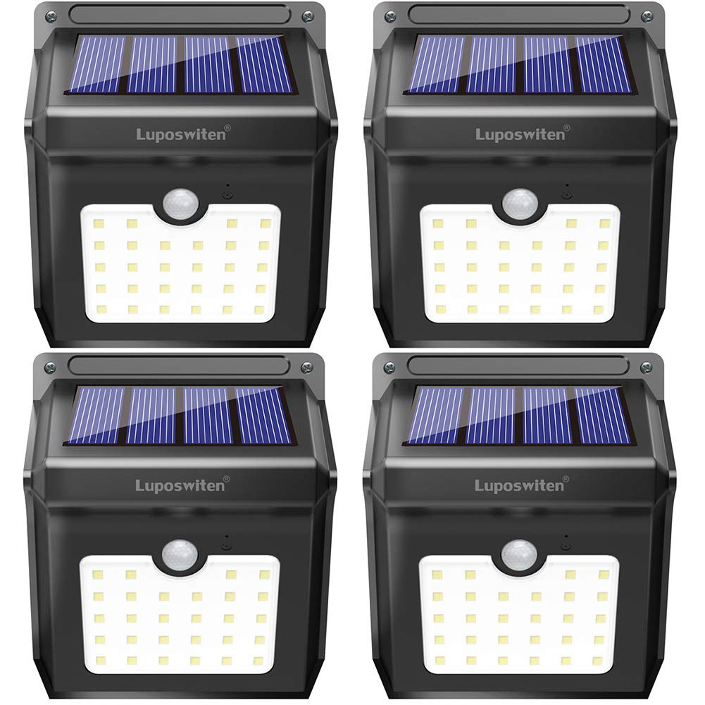 28 LEDs Solar Lights Outdoor, Luposwiten Solar Motion Sensor Lights