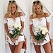 RUIGO Women's Lace Sexy Open Back Hollow Out Boho Playsuit Jumpsuit Romper Dress
