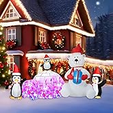 Christmas Inflatable Decoration, Sida-Earcy 10FT Polar Bear Snowball Igloo Lighted Blow Up Christmas Decorations Outdoor with Colorful Rotating LED Lights for Christmas Yard, Garden, Lawn