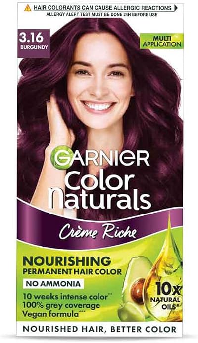 Garnier Color Naturals Regular Burgundy Hair Dye 100% Gray Coverage