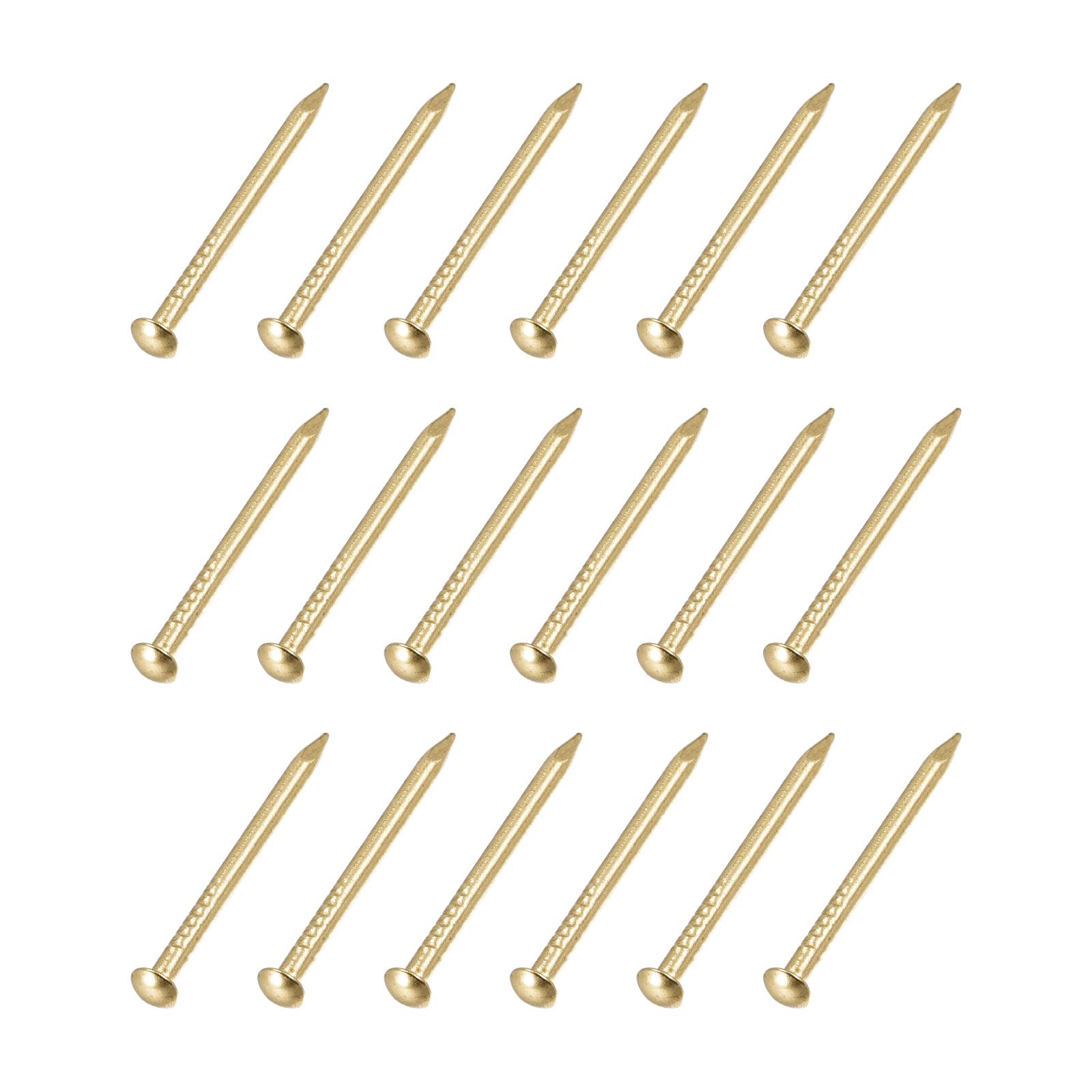 METALLIXITY Small Nails (1.5x20mm) 100pcs, Brass Tiny Hardware Nails - for Household Woodworking, Brass Tone