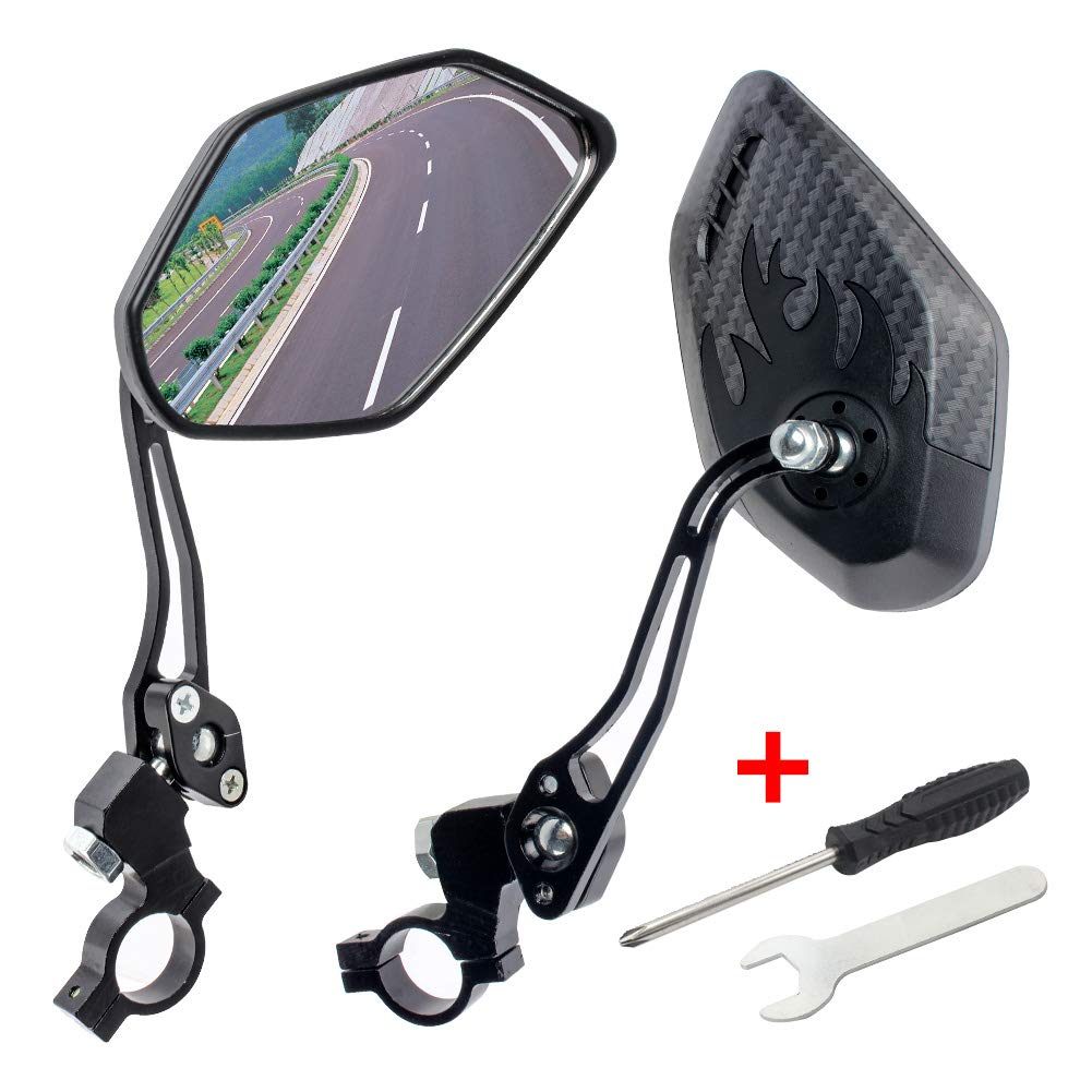 Photo 1 of GES Bike Mirrors - 360 Degree Adjustable Bicycle Cycling Rear View Helmet Mirror for Mountain Bike, Electric Bike - 2 Packs of Safety Rearview Mirror