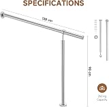 CO-Z Stainless Steel Handrail 120x90 cm Indoor Outdoor 3-4 Steps view 6