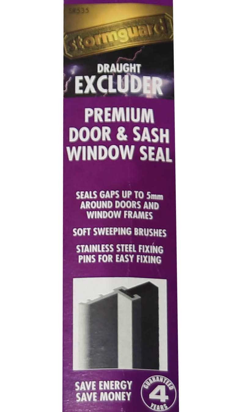 Stormguard Slikseal brush around door seal draught excluder weather proofing (BROWN)