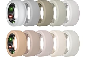 sylacor 10 Pack Ring Cover Compatible with Oura Ring Gen 4/Ceramic, Oura Ring Gen 3, Anti-Scratch Elastic Silicone Oura Ring Protector Case for Men Women Working Out Gym (10Collors-4, S (6/7/8/9/10))