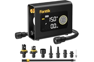 Fanttik X9 Cross 4X Portable Tire Inflator, Paddle Board Pump | Max 75PSI with Auto-Off, Deflation | Air Pump with Light and Power Bank | Fastlink for SUP, Car, Motorcycle, Board, Kayak, Tent etc.