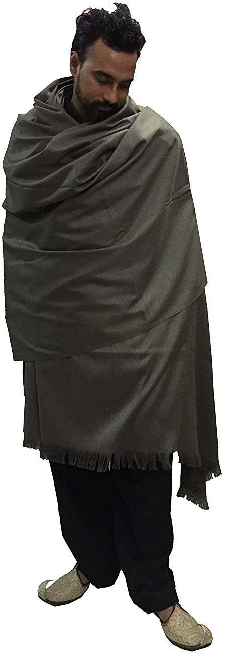 QUALIFEBMen's Woollen and Viscose Shawl (Brown, Free Size)