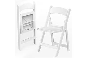 Allpop 2 Pack Resin Folding Chair with Vinyl Padded Seat, 550LB Capacity, Commercial Chair Set for Party Wedding Picnic Events, White