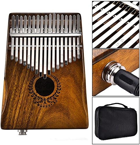 SinceY 17 kalimba 17 key kalimba thumb piano, mbira professional portable musical instrument for music lover beginner gift wood pocket finger Piano mahogany body scale tuning hammer for Students