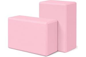 H.J. IMMBIR Yoga Block 2 Pack 9"x6"x3", Sturdy Yoga Foam Blocks, High Density & Non Slip Surface for Pilates & Stretching, Fitness Accessories for Stability & Balance
