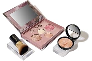 LAURA GELLER NEW YORK Baked Starter Kit: Fair, Best of the Best Full Face Palette + Baked Balance-n-Brighten Powder Foundation + Retractable Angled Kabuki Brush Set