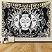 Sevenstars Sun and Moon Tapestry Burning Sun with Star Tapestry Psychedelic Tapestry Black and White Mystic Tapestry Wall Hanging