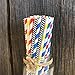 Outside the Box Papers Superhero Theme Chevron and Striped Paper Straws 7.75 Inches 100 Pack Red, Blue, Black, Yellow, White