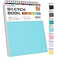 Soucolor 9" x 12" Sketch Book, 1-Pack 100 Sheets Spiral Bound Art Sketchbook, Acid Free (68lb/100gsm) Artist Drawing Book Paper Painting Sketching Pad for Kids Students Adults Beginners