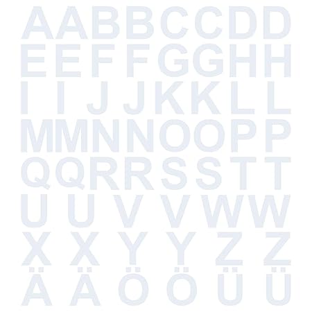 kleb-Drauf® | 58 Buchstaben, Höhe je 5 cm | Weiß - matt | Wandtattoo Wandaufkleber Wandsticker Aufkleber Sticker | Wohnzimmer