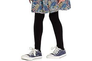COTTON DAY Kids Girls School Dress Cotton Tights Black White Navy Blue Burgundy