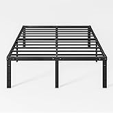 qimamo 20 Inch Tall Queen Bed Frame, Metal Platform Queen Bed Frame with Storage Space Underneath, Sturdy Steel Slats, Noise-Free, Easy Assembly, No Box Spring Needed, Black