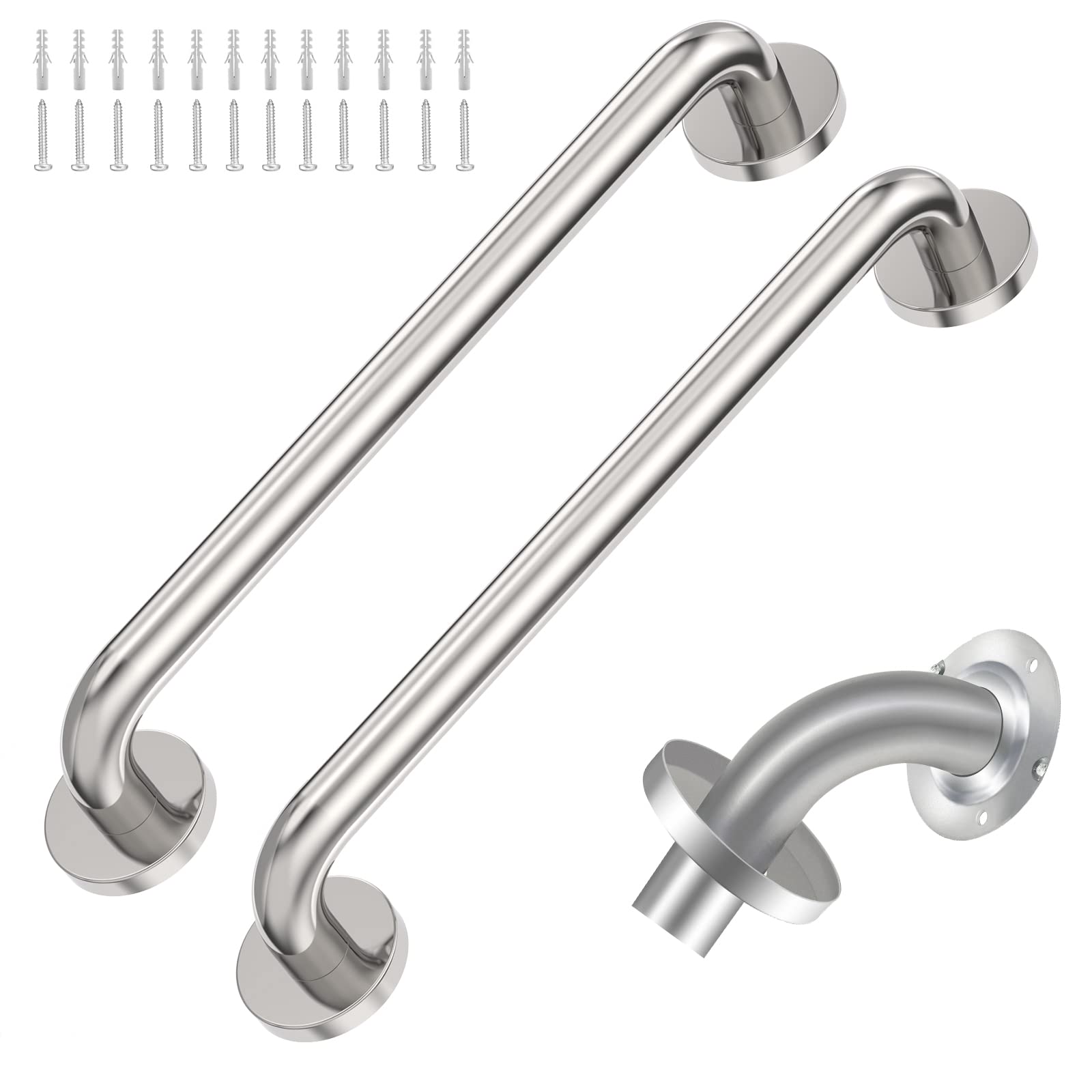 2 Pack Grab Bars for Bathroom, 18 Inch Chrome