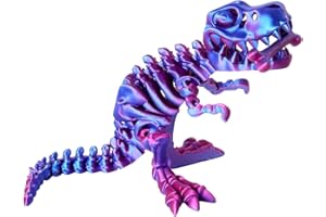 FunisFun 3D Printed Dragon with Articulated Bones for Adult, 3D Printed Dinosaur Fidget Toys Decor for Stress Relief (Blue-Purple, 1P)