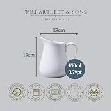 WM Bartleet & Sons Porcelain Traditional Jug 450 ml ¾ pint White view 7