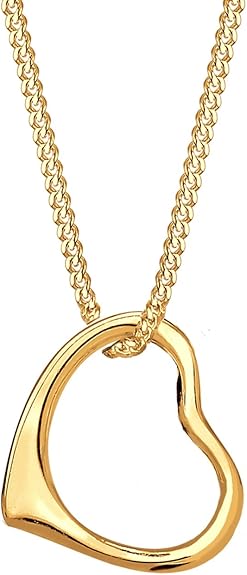 Elli PREMIUM Halskette Damen mit Anhänger Solitär mit Zirkonia Kristalle in 585 Gelbgold 45 cm lang