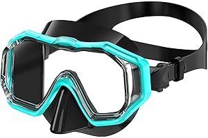 Bairuifu Kids Swim Goggles Snorkel Mask, Latest 3-Window Lens Wide Vision, Crystal Clear, Swimming Goggles Soft Nose Cover