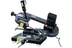 KAKA INDUSTRIAL Portable Metal Cutting Bandsaw,110V-60HZ-1PH Variable Speed Bandsaw,Angled Cut from 0-45 Degrees,Bench Band S