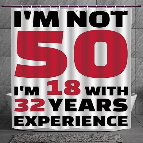 Stylish Shower Curtain 2 0 50th Birthday Decorations