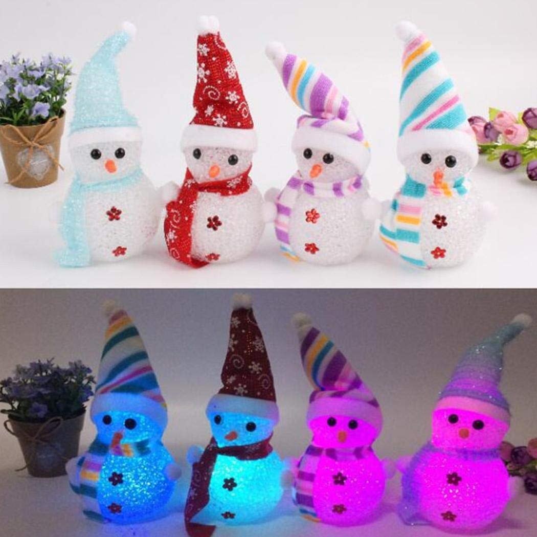 Miseku Color Changing LED Festival Snowman Night Light Home Decor Christmas Ornaments
