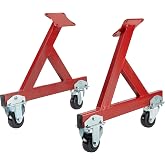 Red Rolling Engine Storage Stand with 3" Casters, For GM LS V8 | Two Piece Design Allows Engine with Transmission, Includes LS Mounting Hardware, Over 12 Inch Ground Clearance