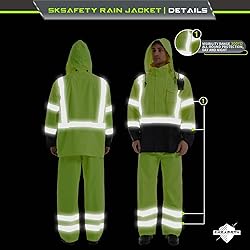 SKSAFETY Hi Vis Reflective Rain suits for Men