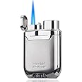 HONEST Torch Lighter Butane Windproof Lighter Mens Gifts Lighter for Candle Camping Family Use (Silver)