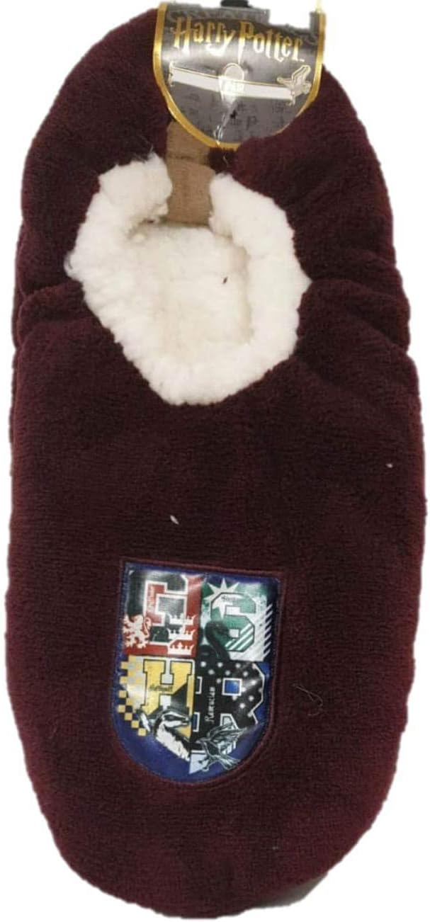 Licensed Harry Potter Hogwarts Mens Slipper Burgundy Footlets Size UK 6-8/9-12 Primark
