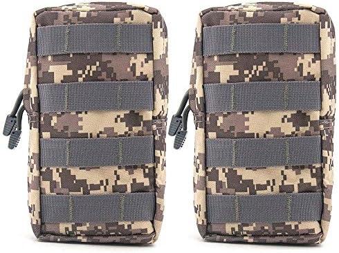 Fitackle 2 Pack Molle Pouches - Tactical Compact Water-resistant EDC Utility Gadget Gear Pouch