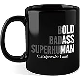 Silkwishes Funny Dad Mug 11Oz Father's Day Gifts for Dad, Gifts for Men, Funny Old Man Saying Gag Gift Christmas Birthday Gifts for Dads, Bold Badass Superhuman Mug