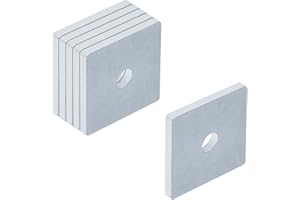 heneng 6 Pcs Square Plate Washers, 5/8" (ID) x 3" x 3", Flat Bearing Plates, 1/4" Thick