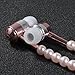 Fashionable Jewelry Pearl Necklace Earphones with Mic Beads 3.5mm in-Ear Wired Headphone with Microphone Earbuds for iPhone, iPad,Samsung, BlackBerry Fashionable Earphones for Women