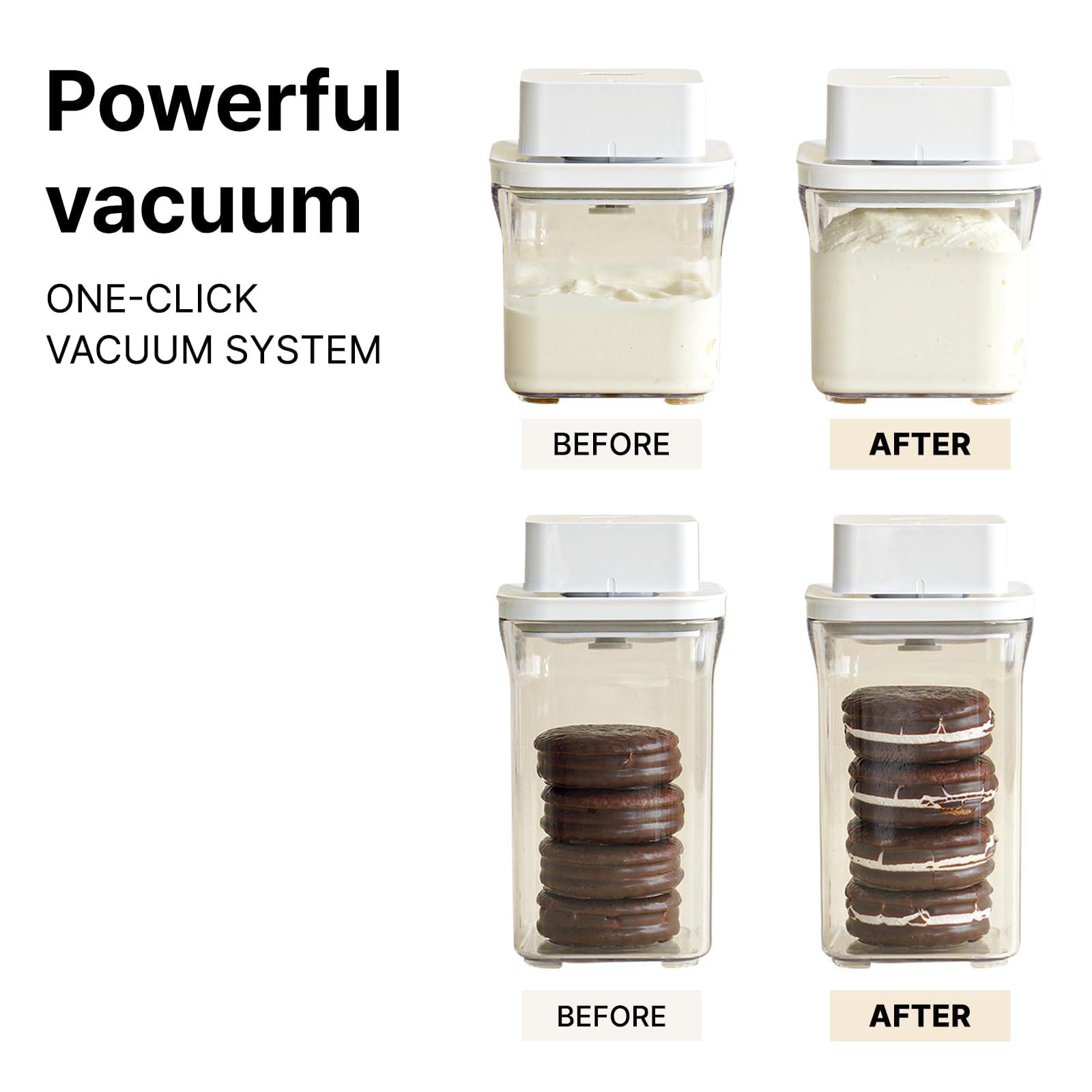Vacuum Sealer for vakuen containers, Automatic vacuum sealing operation, Ideal for keeping food fresh from meat to veggies, Keep food fresh up to 5 times longer than non-vacuum storage