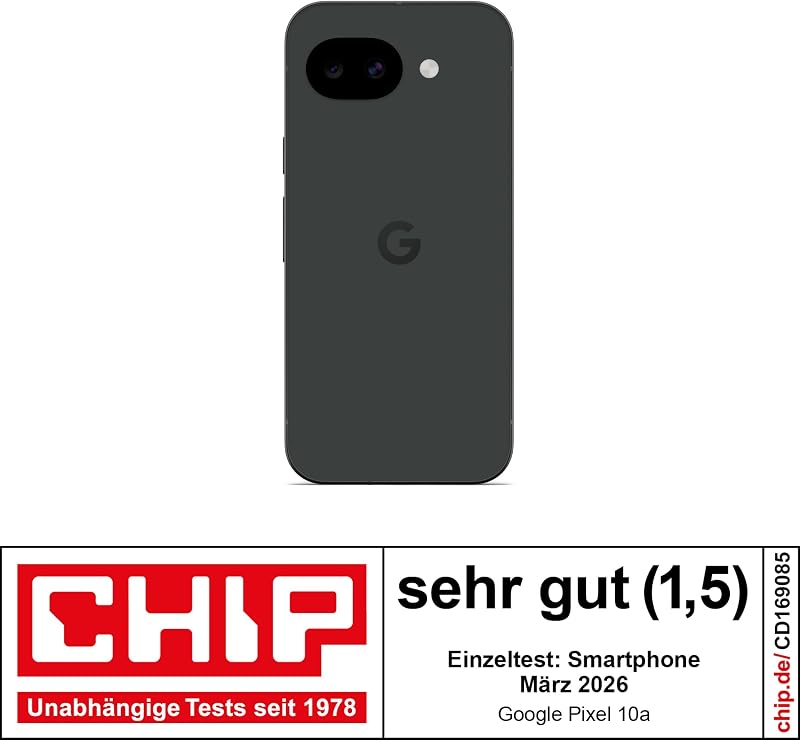 Pixel 10a – 7 Jahre Betriebssystem- und Sicherheitsupdates, mehr als 30 Stunden Akkulaufzeit, Kamera-Coach, Gemini Live, Pixel-Sicherheitsfunktionen - Obsidian, 128GB