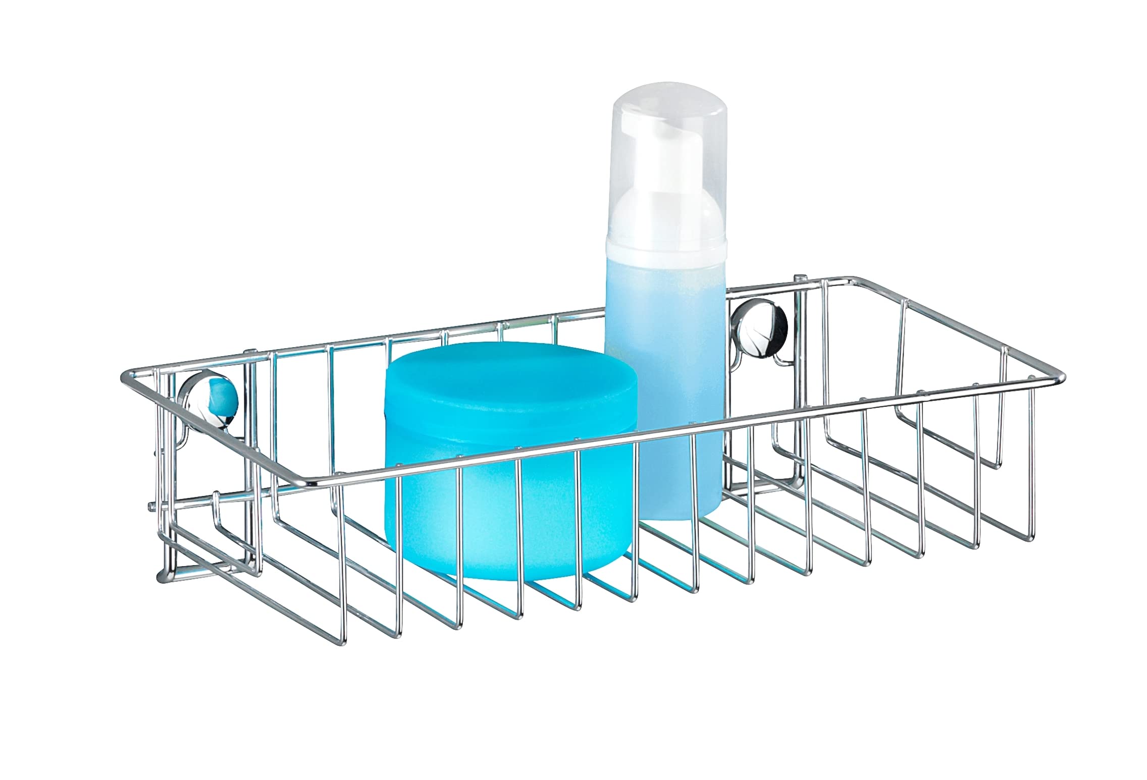 WENKO 20632100 Wall shelf Classic - fixing without drilling, Steel, 24 x 6.5 x 14 cm, Chrome
