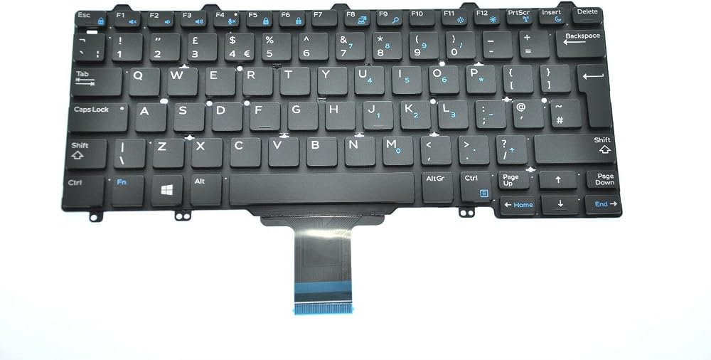 Dell Latitude E7250 E5250 E3160 UK QWERTY Keyboard 4PTJF